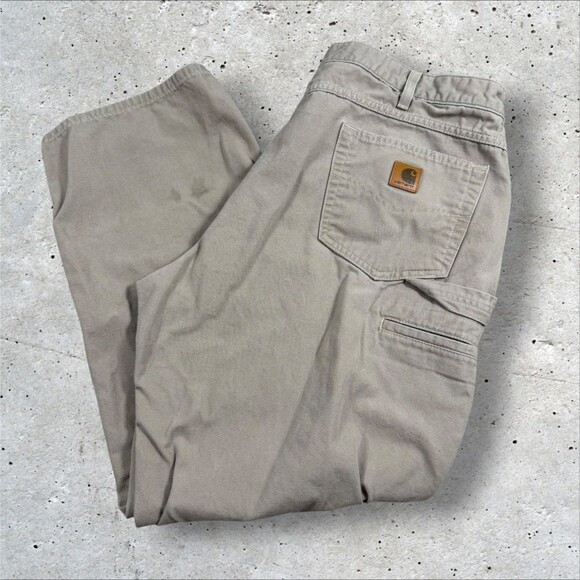 Carhartt Other - Carhartt B159 GKH Loose Fit Carpenter Pants Khaki Canvas Workwear Skater 40x30